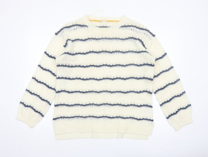 Falmer Heritage Women’s Ivory Striped Knit Jumper Size 14