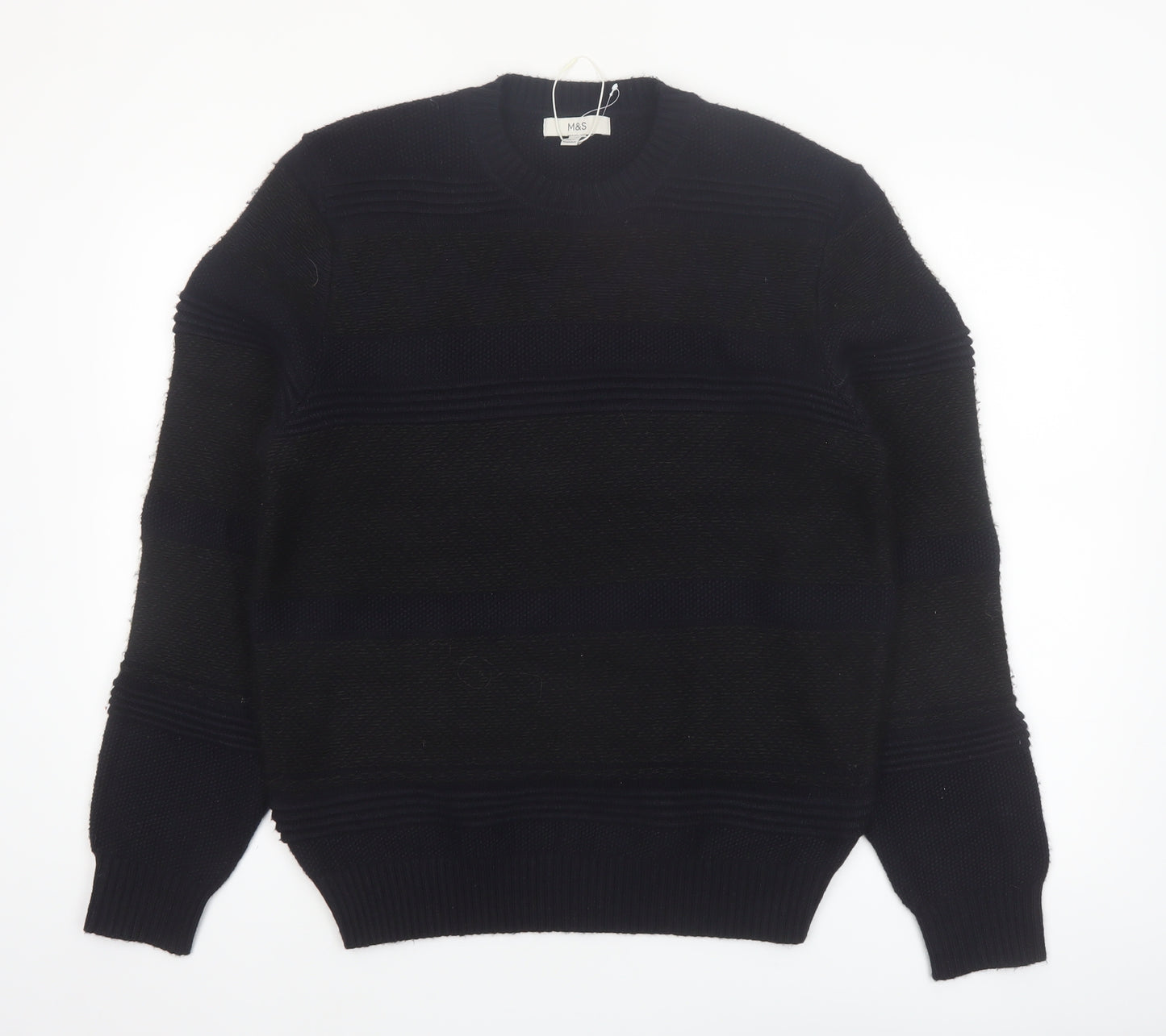 Marks and Spencer Men's Black M Regular Fit Knit Jumper