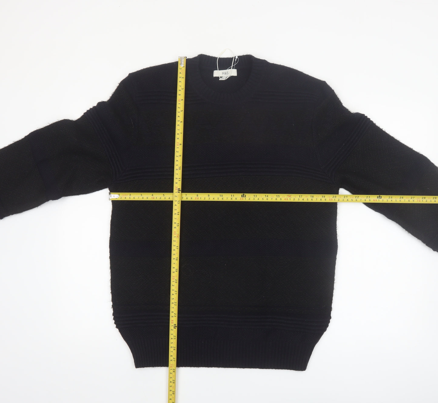 Marks and Spencer Men's Black M Regular Fit Knit Jumper