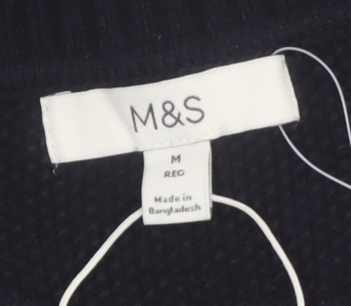 Marks and Spencer Men's Black M Regular Fit Knit Jumper