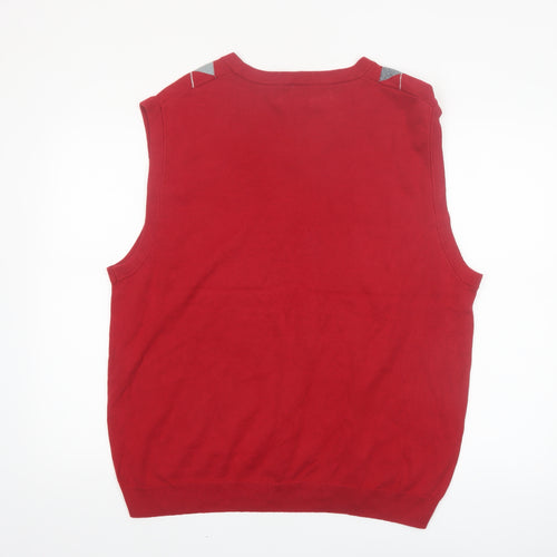 Saddlebred Men’s Red Argyle Sleeveless Cotton Knit Vest L
