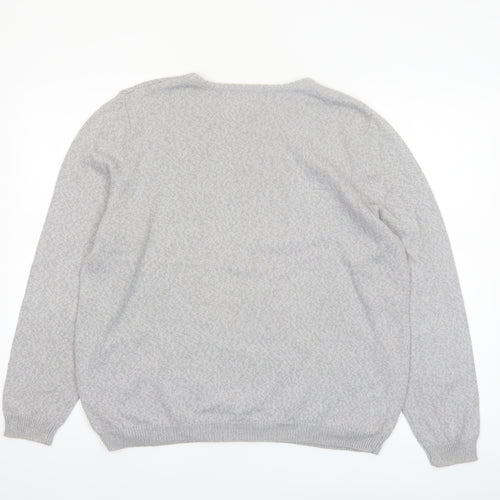 Alfred Dunner Women's Grey Floral Embroidered Pullover Jumper Size L