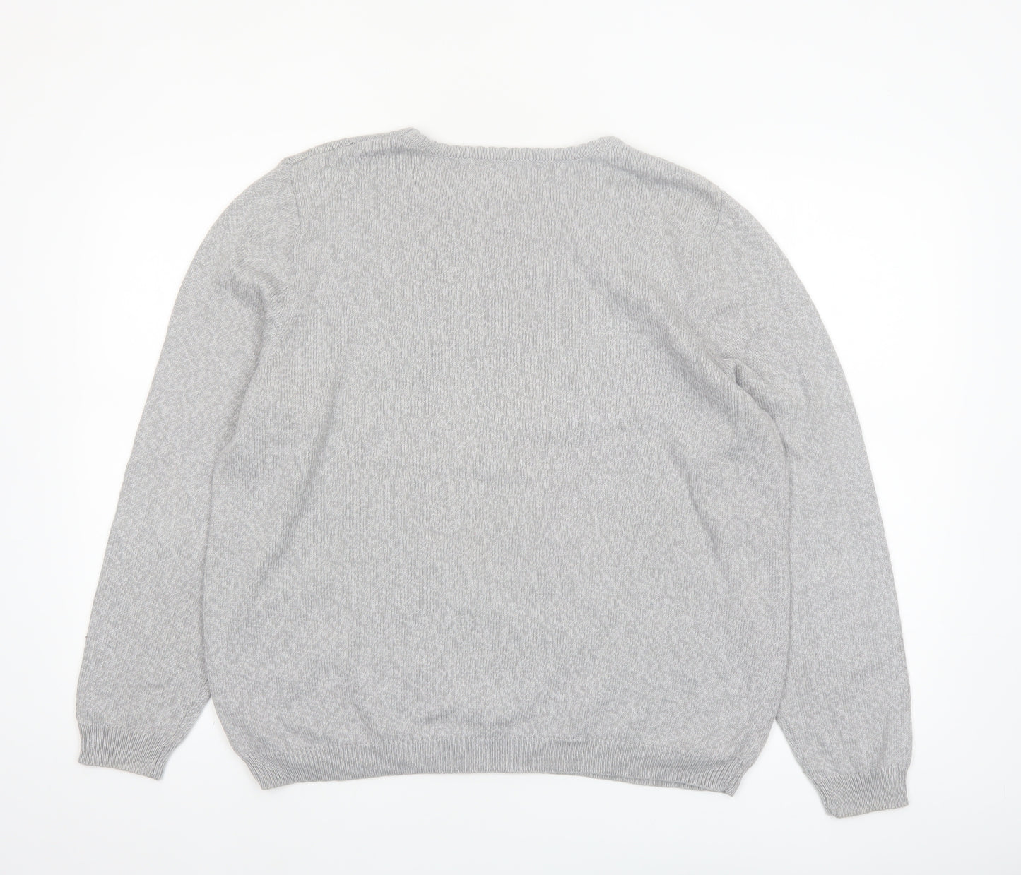 Alfred Dunner Women's Grey Floral Embroidered Pullover Jumper Size L