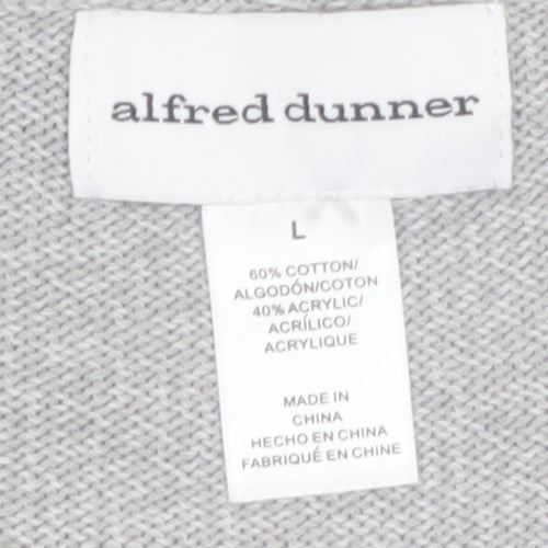 Alfred Dunner Women's Grey Floral Embroidered Pullover Jumper Size L