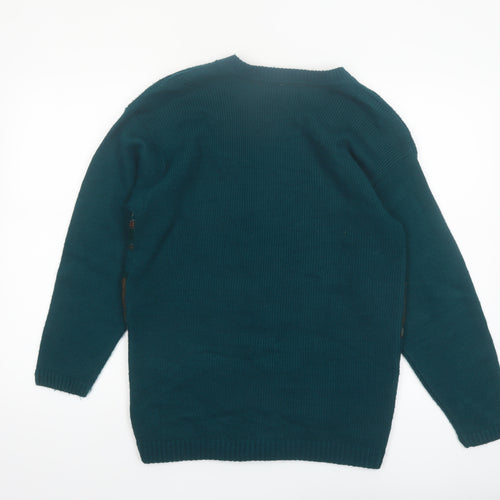 Norton McNaughton Men's Green Striped Cable Knit Cardigan M