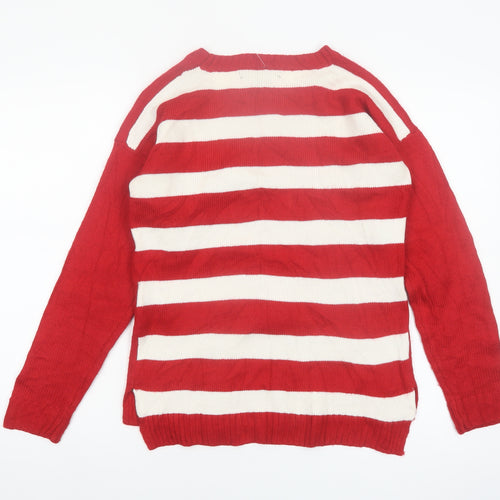 United States Sweaters Womens Red Christmas Reindeer Jumper Size S