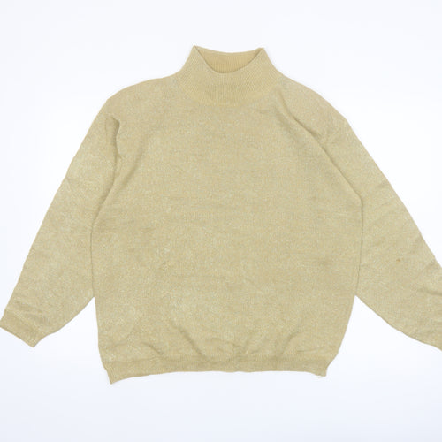 LISE J. Women’s Beige Mock Neck Long Sleeve Pullover Jumper Size L