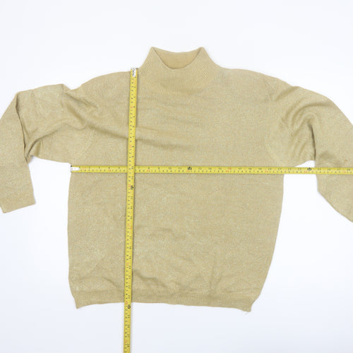 LISE J. Women’s Beige Mock Neck Long Sleeve Pullover Jumper Size L