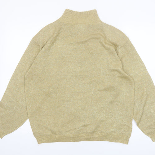 LISE J. Women’s Beige Mock Neck Long Sleeve Pullover Jumper Size L