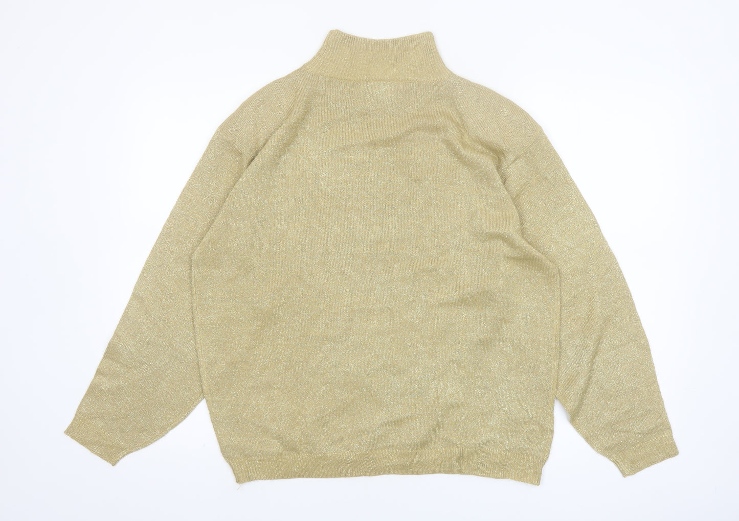 LISE J. Women’s Beige Mock Neck Long Sleeve Pullover Jumper Size L