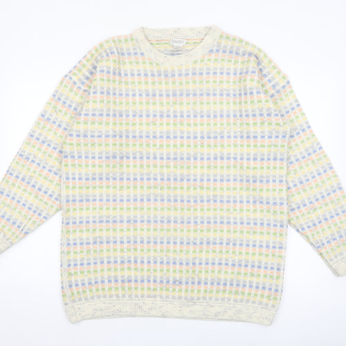 Tangiers Men's Multicoloured Waffle Knit Wool Blend Pullover Jumper L