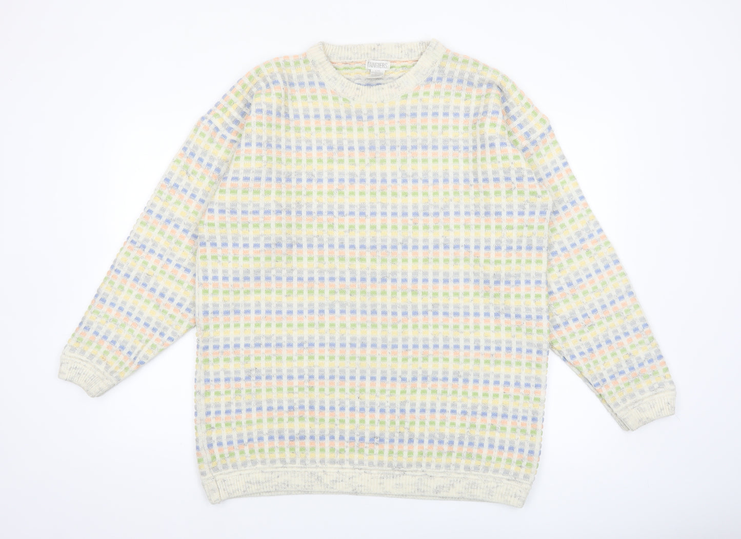 Tangiers Men's Multicoloured Waffle Knit Wool Blend Pullover Jumper L