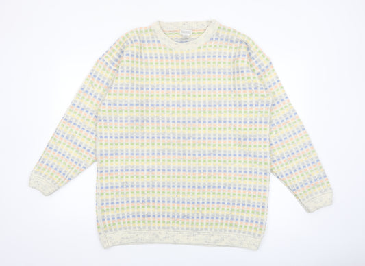 Tangiers Men's Multicoloured Waffle Knit Wool Blend Pullover Jumper L