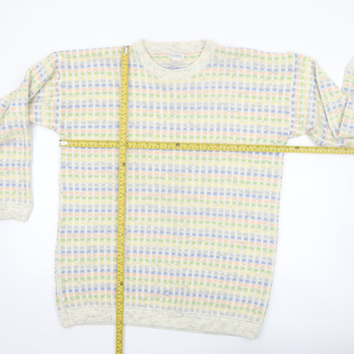 Tangiers Men's Multicoloured Waffle Knit Wool Blend Pullover Jumper L