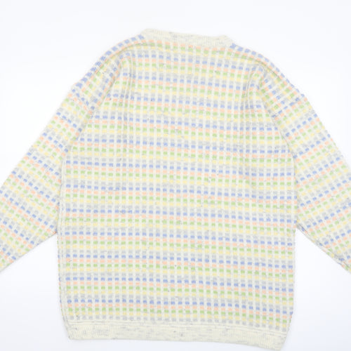 Tangiers Men's Multicoloured Waffle Knit Wool Blend Pullover Jumper L