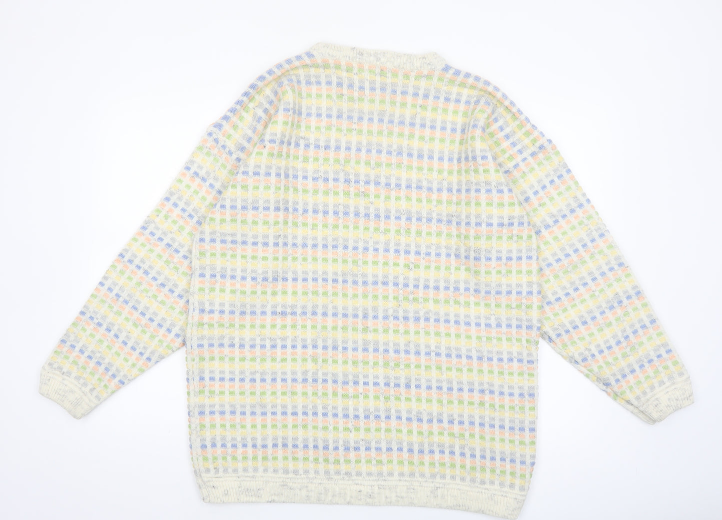 Tangiers Men's Multicoloured Waffle Knit Wool Blend Pullover Jumper L