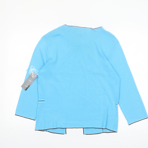 FINITY Women’s Blue Rayon Knit Cardigan XL Lightweight 3/4 Sleeve