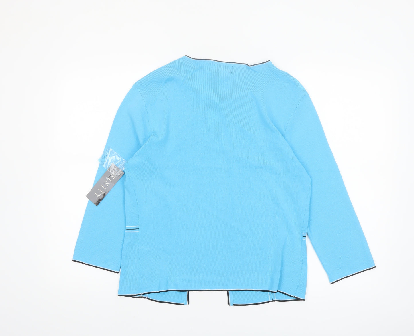 FINITY Women’s Blue Rayon Knit Cardigan XL Lightweight 3/4 Sleeve
