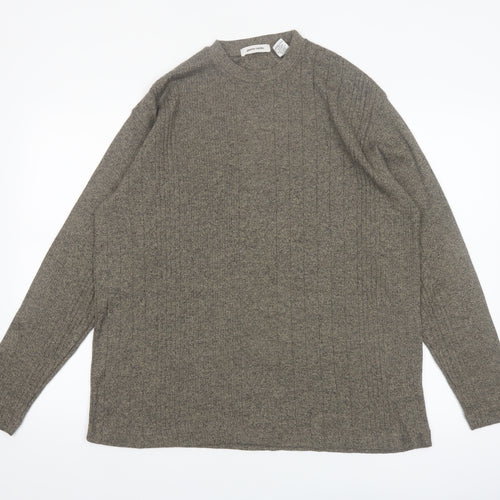 Pierre Cardin Men's Grey Cotton Blend Crew Neck Jumper Size M