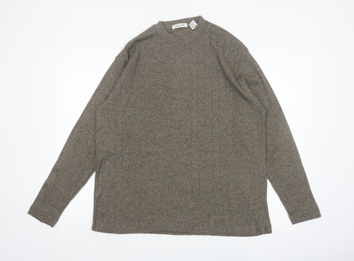 Pierre Cardin Men's Grey Cotton Blend Crew Neck Jumper Size M