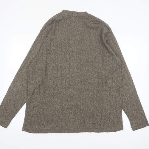 Pierre Cardin Men's Grey Cotton Blend Crew Neck Jumper Size M