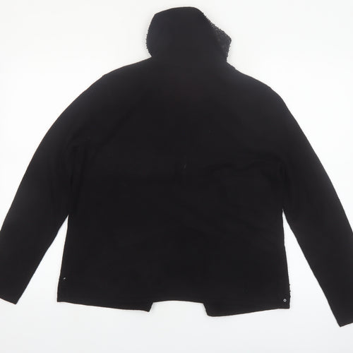 Norton McNaughton Womens Black Sequin Roll Neck Cardigan M