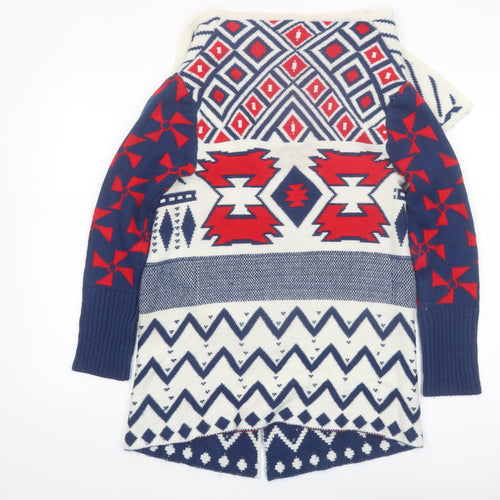 Knithouse Women’s Multicoloured Aztec Knit Open Cardigan One Size