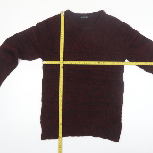 Avail Mode Men's Red Knit Crew Neck Cable Pullover Jumper L