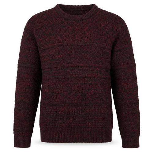 Avail Mode Men's Red Knit Crew Neck Cable Pullover Jumper L