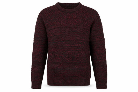 Avail Mode Men's Red Knit Crew Neck Cable Pullover Jumper L