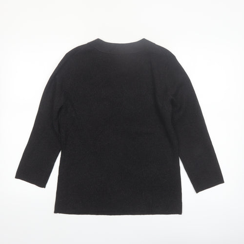 Cable & Gauge Women's Black Silk Blend Scoop Neck Jumper L