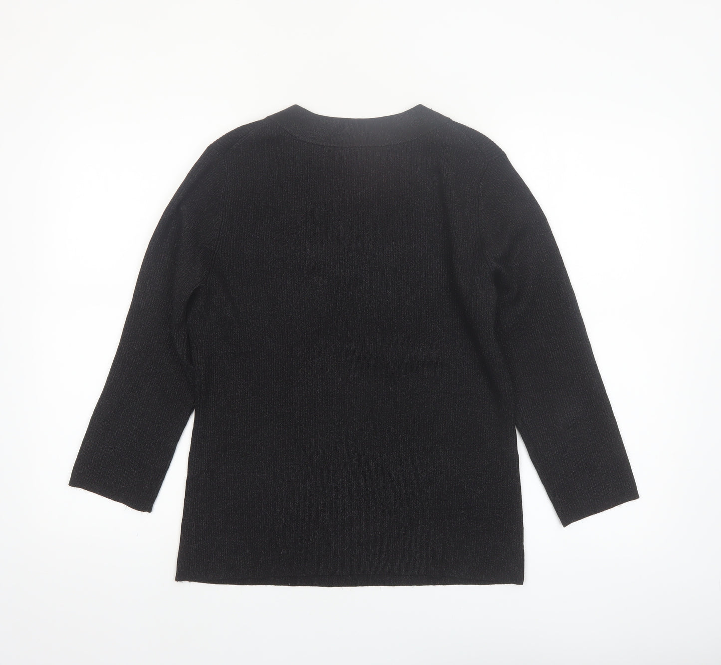 Cable & Gauge Women's Black Silk Blend Scoop Neck Jumper L