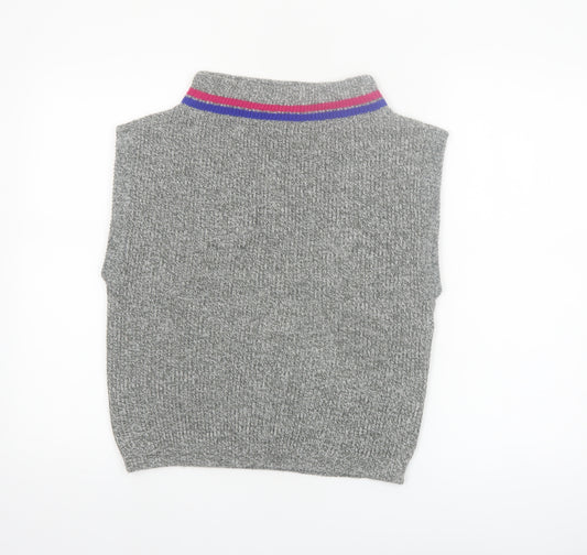 Santa Cruz Womens Grey Sleeveless Mock Neck Knit Vest S
