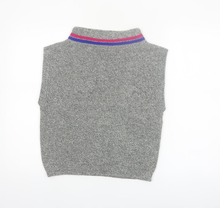 Santa Cruz Womens Grey Sleeveless Mock Neck Knit Vest S
