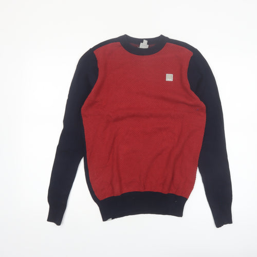 Bench Boys Red & Navy Crew Neck Cotton Pullover Jumper 13-14 Years