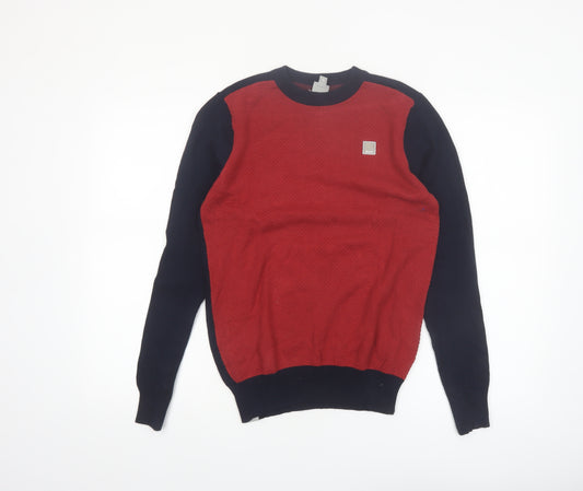 Bench Boys Red & Navy Crew Neck Cotton Pullover Jumper 13-14 Years