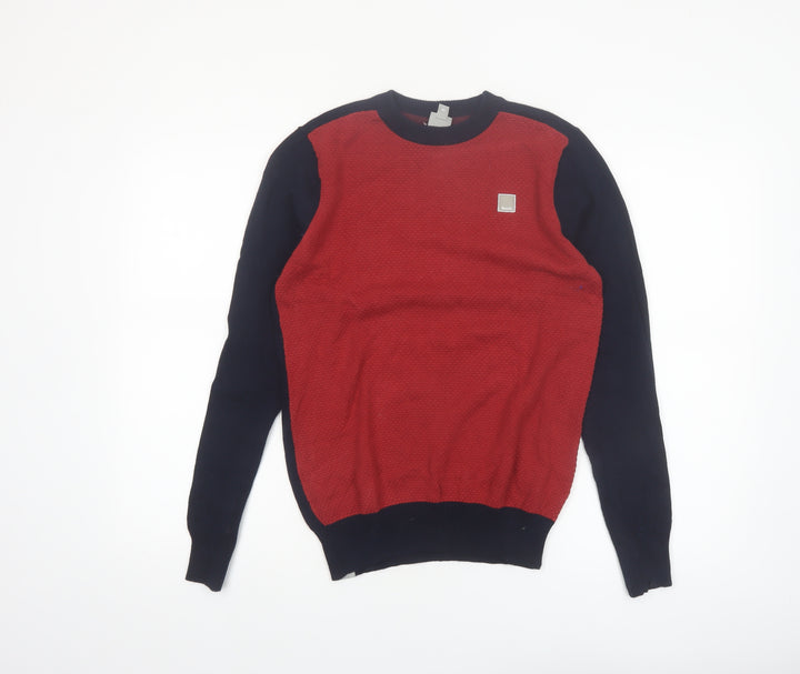 Bench Boys Red & Navy Crew Neck Cotton Pullover Jumper 13-14 Years