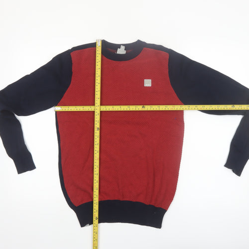 Bench Boys Red & Navy Crew Neck Cotton Pullover Jumper 13-14 Years