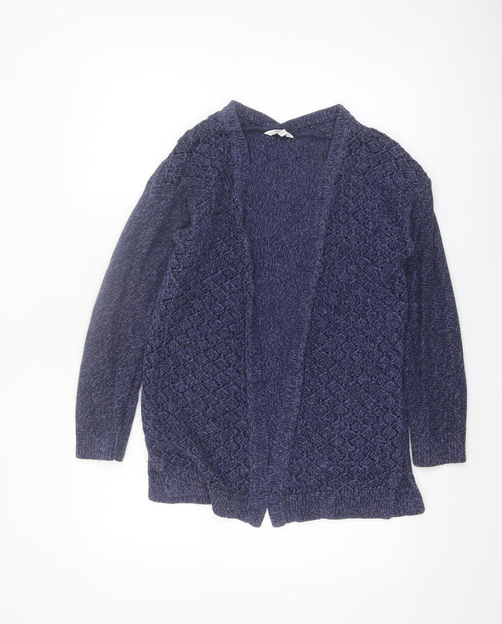 FatFace Women Blue Size 10 Cable Knit Open Cardigan