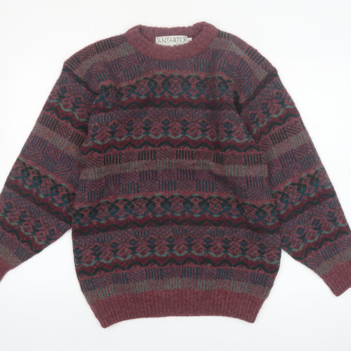 Antartex Men’s Multicoloured Wool Fair Isle Pullover Jumper S