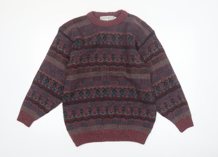 Antartex Men’s Multicoloured Wool Fair Isle Pullover Jumper S