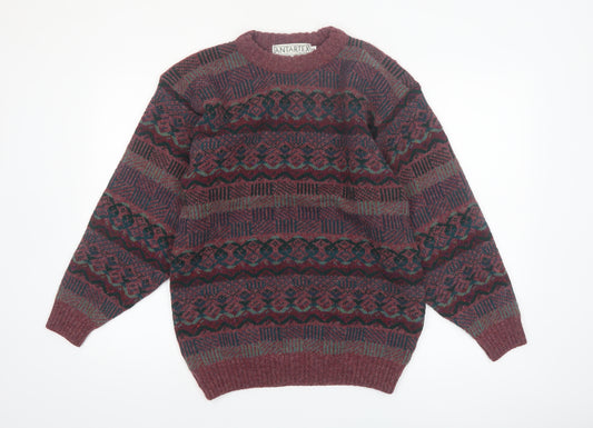 Antartex Men’s Multicoloured Wool Fair Isle Pullover Jumper S