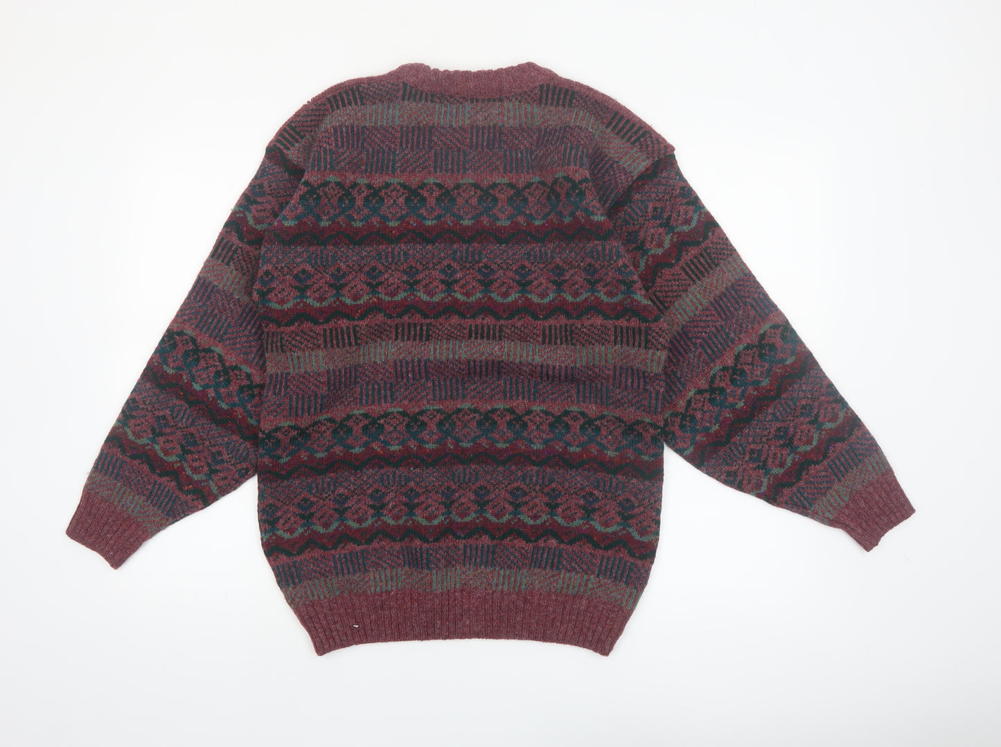 Antartex Men’s Multicoloured Wool Fair Isle Pullover Jumper S