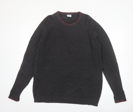 Columbia Men's Grey Cotton Crew Neck Knit Jumper Size L