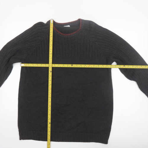 Columbia Men's Grey Cotton Crew Neck Knit Jumper Size L