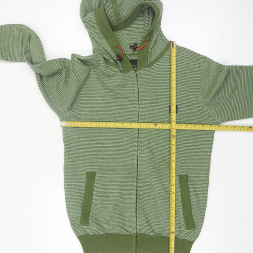 Bench Men's Green Full Zip Cotton Hoodie Size M