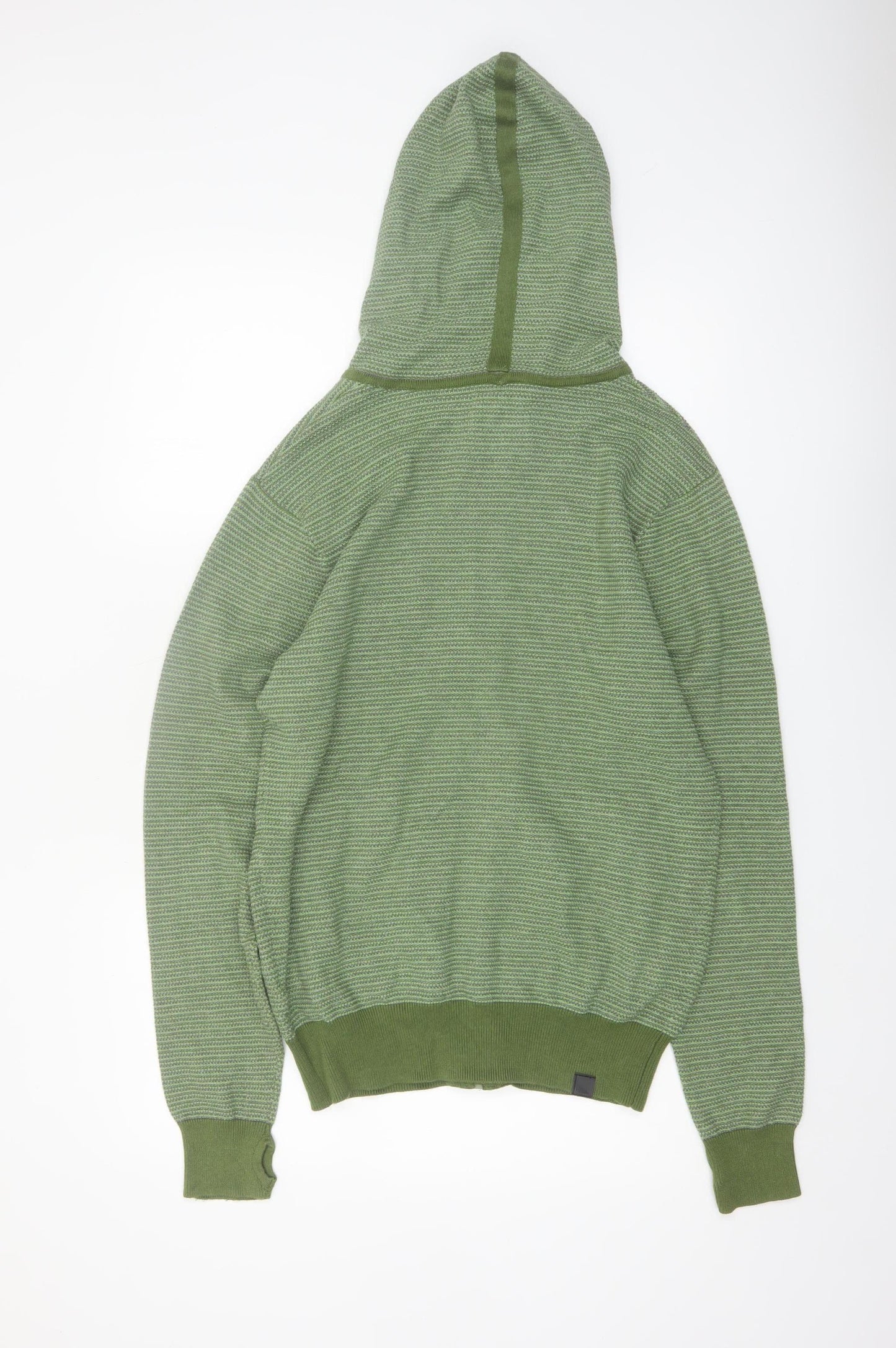 Bench Men's Green Full Zip Cotton Hoodie Size M