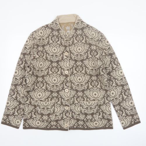 Stanfield Womens Beige Brown Wool Cardigan XL Button Front Knit