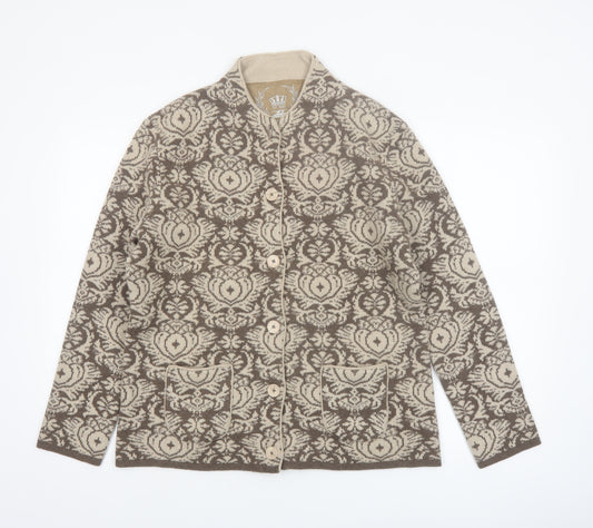Stanfield Womens Beige Brown Wool Cardigan XL Button Front Knit