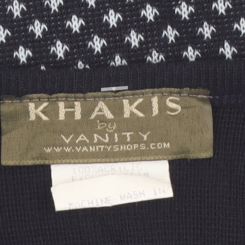 Khakis by Vanity Women's Black Fair Isle Knit Pullover Jumper Size S